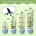 Obelisk Trellis for Garden Plants Climbing: 6ft Rustproof Metal Pipe with Plastic Coated - Potted Plant Climber Support for Outdoor Indoor Grape Vines Vegetable Fruits Flowers (2PC) - Image 2