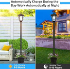 Derynome 72" Solar Post Lights Outdoor, 6000K Cool White Solar Lights - Image 3