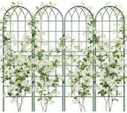 4 Pack Metal Garden Trellis for Climbing Plants, Green by UrGROWA