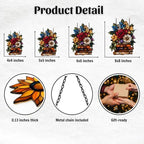 Floral Books Stack Acrylic Suncatcher - Image 2