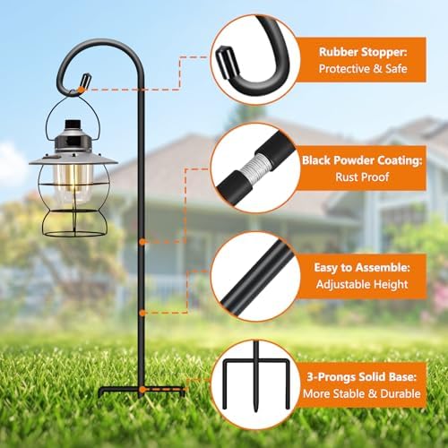 Gtongoko 24" Small Shepherd Hooks for Outdoor 8 Pack Garden Hooks for Decor - Image 4