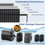 Biling 20W Solar Pond Pump 320GPH Dry-Run Protection Quiet Pump For Garden - Image 3