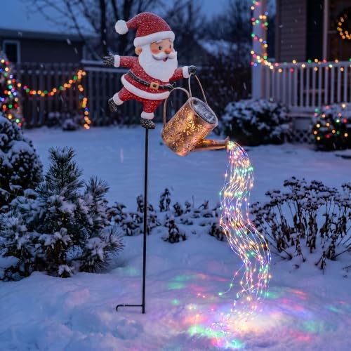 FJAKA Christmas Santa Solar Kettle Garden Lawn Decorative Lights - Image 6