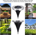 OurLeeme Solar Outdoor Lights Solar Powered Disk Lights 4 Pcs Solar Lights Outdoor Waterproof Solar Ground Lights 8 LED Solar Garden Lights Color Changing Landscape Lighting Pathway Lights - Image 7