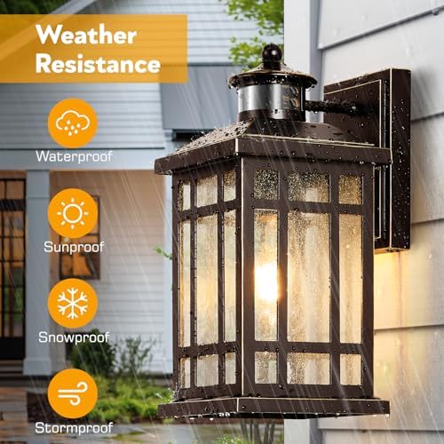 Outside Lights for House with Motion Sensor, Oil Rubbed Bronze - Image 5