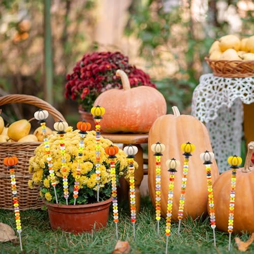 Tigeen 236 Pcs Garden Stake DIY Fairy Wand Plant Stake, Autumn Pumpkin - Image 5