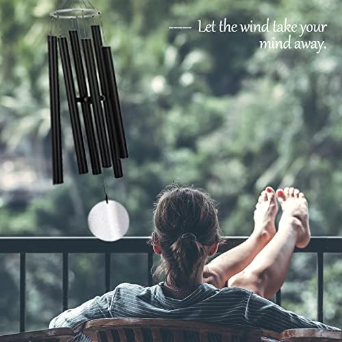 Wind Chimes Large Outdoors Clearance Deep Tone, 45" Sympathy Wind Chimes in Loving Memory of Someone, Memorial Wind Chimes Gifts for Mother's Day, Metal Wind Chimes Outdoors Garden/Yard Décor(Black) - Image 6