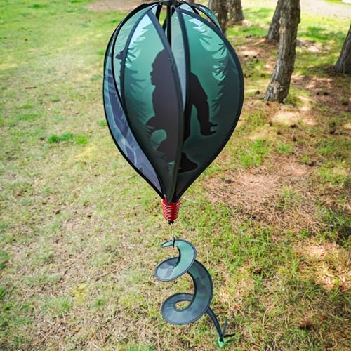 In the Breeze 0975 — Sasquatch 6-Panel Hot Air Balloon — Bigfoot Wind Spinner with Tail for Yards and Gardens… - Image 4