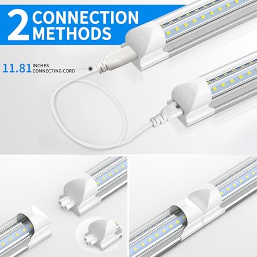 CNSUNWAY LED Shop Light 2FT, 22W 3300LM 6500K, V-Shape T8 LED Tube Lights - Image 4