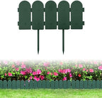 Evelyne Garden Border Edging: Wooden Fence Design - 8pcs Green Yard Landscaping Fence Liner Lawn Edge Barrier - 10ft Kit of Decorative Lawn Landscape Panels Elements -Landscaping Edging-GMT-10374-B08 by Evelyne