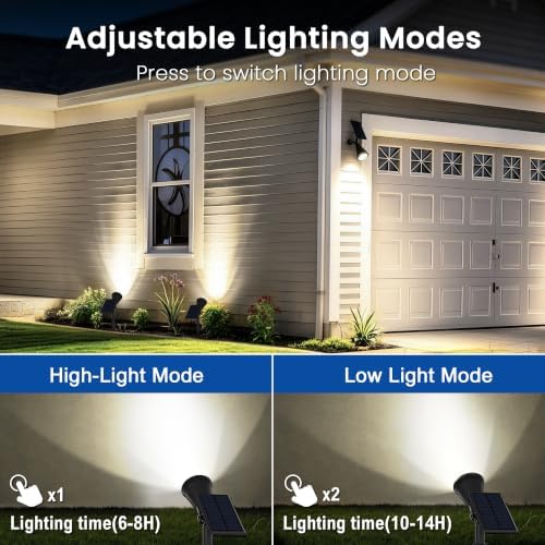 JEJOT 6 Pack Solar Spot Lights Outdoor Waterproof with Focus Beam - Image 3