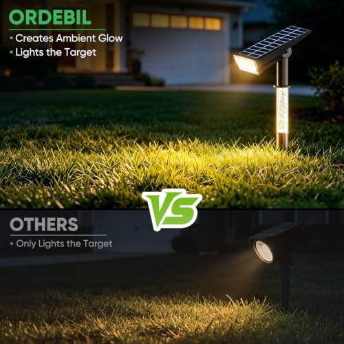 Solar Spot Lights Outdoor Waterproof, Warm White 4 Pack - Image 2