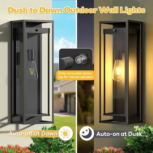 20in Large Outdoor Wall Light Dusk to Dawn Sconce Exterior Lighting Fixture - Image 6