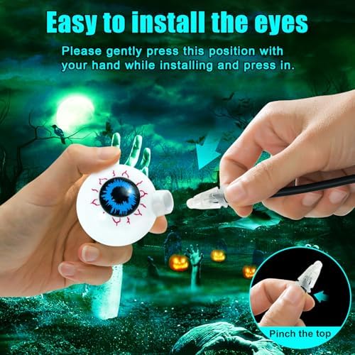 NBQQ Halloween Decorations Outdoor Solar Scary Eyeball Lights - Image 2