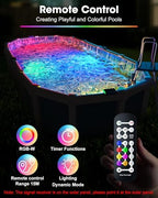 Solar Pool Lights,Underwater IP68 Pool Lights with Remote Control,1800mAh Solar Powered Panel with Brighten 48LM, Color Changing for Above Ground Pools/Inground Pools-8 Pack-Blue - Image 6