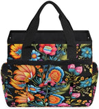 Colorful Flowers Garden Tool Bag Organizer Heavy Duty Spring Summer Gardening Tote Bag with 10 Pockets for Women Men Gardening Gifts - Image 2