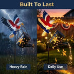 Solar Eagle Garden Lights，Eagle Garden Decor with Solar Watering Can，Solar Powered Waterfall Lights for Garden Yard Path - Image 3