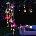 Black Butterfly Bell Solar Wind Chimes - Outdoor Solar Lights for Garden Decor - Gifts for Mom - Image 2