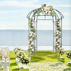 Garden Arbor, 9FT Metal Garden Arch for Climbing Plants Outdoor, Black Gazebo Archway for Lawn, Patio and Backyard, Wedding Arches for Ceremony, Includes Ground Stakes - Image 5