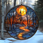 Dracula Castle Gothic Mansion Acrylic Suncatcher by AVAGAN