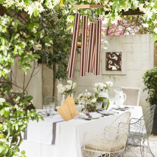 Memorial Wind Chimes 30 inch Red Copper Deep Tone Sympathy Gift Patio Porch - Image 6