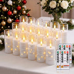Raycare 18 Pcs Flameless Battery Operated Pillar Candles with Remote Timer by Raycare