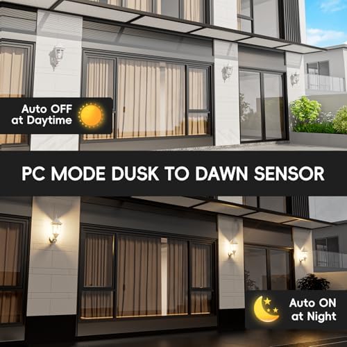 EMART Dusk to Dawn Outdoor Porch Light with Bulb, Wall Lamp(1 Pack, White) - Image 3