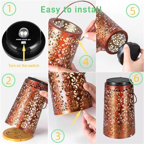 4 Pack Solar Hanging Lanterns Outdoor - Image 7