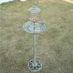 44.5" H 2 in 1 Metal Bird Bath, Standing Bird Feeder Garden Yard Decor - Image 6
