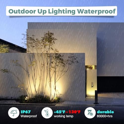 Gardencoin Low Voltage Landscape LED Well Lights, 12V in Ground Lights Outdoor IP67 Waterproof, 5" Tall Wired Landscape Up Lighting, Included Replaceable 5W 2700K MR16 Bulb Dimmable, 6 Pack - Image 5