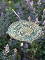 Rome 2303 Happiness Sundial, Solid Brass with Verdigris Highlights, 10-Inch Diameter - Image 6
