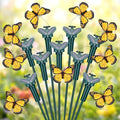 Tujoe 9 Pcs Solar Moving Butterfly Garden Stakes, Waterproof, Yellow by Tujoe