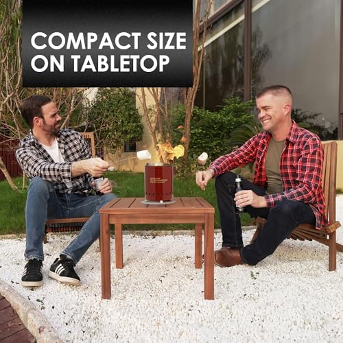 Red Mountain Valley Smokeless Tabletop Fire Pit with Mat, Portable Mini Low Smoke Camping Stove, with Travel Bag and Fireproof Mat, Stainless Steel Red, for Outdoor Enthusiasts - Image 6