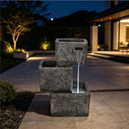 27.6" H Outdoor Modern Water Fountain, Floor Standing Water Feature by Solarbloom