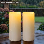 5" x 14" White Large Waterproof Outdoor Flameless Candles Battery Operated LED Flickering Pillar Candles with Remote and Timer for Indoor Outdoor Lanterns, Long Lasting, Set of 2 - Image 6