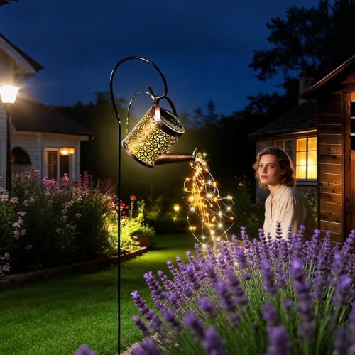 Outdoor Solar Lanterns Watering Can Patio Light - Image 3