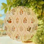 10 Inch Fall Leaves Rustic Wind Spinner for Yard and Garden, Brown Vintage Farmhouse Pumpkin Hanging Ornaments Outdoor 3D Kinetic Wind Sculpture Spinners Indoor Outdoor Patio Décor Ornaments Gift - Image 2