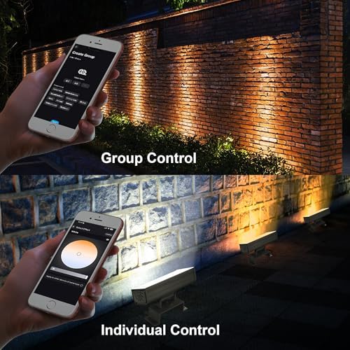 Wall Washer Light – Smart LED Landscape Spotlights with 6CCT Adjustable Color Temperature, Dimmable 1%-100%, Waterproof IP65, RF Remote & App Control, Timer Function, Easy Installation - Image 3