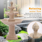 48.4" H Large Water Feature with Pineapple Top, 3 Tier Italian Water Fountain Outdoor with Waterfalls & Pump, Roman Pillar Garden Fountain for Garden, Backyard, Patio and Home Decor - Image 2