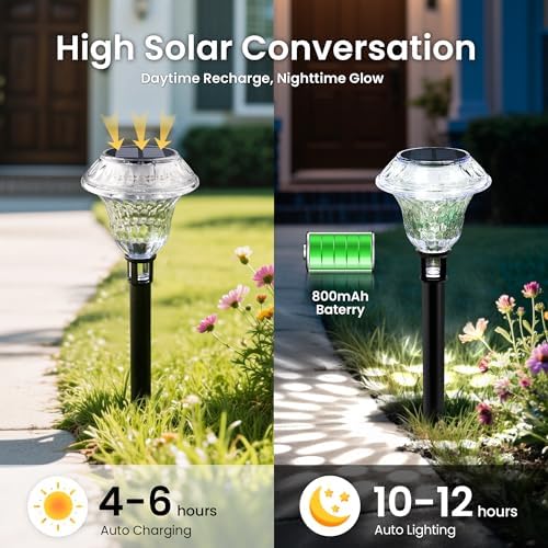 Solar Pathway Lights, Acrylic Garden Lights Outdoor Decor 8 Pack - Image 3