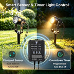 Low Voltage Landscape Lighting with Timer & Photocell Transformer, 8 Pack Plug and Play Waterproof Landscape Lights, 24V Outdoor Spot Lights for Yard Garden Pathway Tree, 3000K Warm White - Image 2