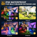 Solar Spot Lights Outdoor Waterproof, Multicolor 10Modes RGB Solar Tree Spotlight Bright Uplights for Halloween Christmas Decorations Outdoor,Landscape Lighting for Garden Yard Pathway(6Pack) - Image 4