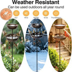 2-in-1 Bird Bath Feeder Set Antique Bronze with Copper Disk - Image 4