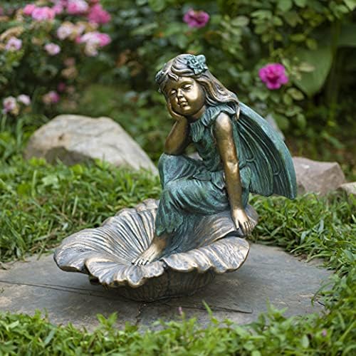 Zaer Ltd. Large Magnesium Fairy Statues for Outdoor Use (Fairy Sitting on Flower Bowl Gardenia) by ZaerLtd