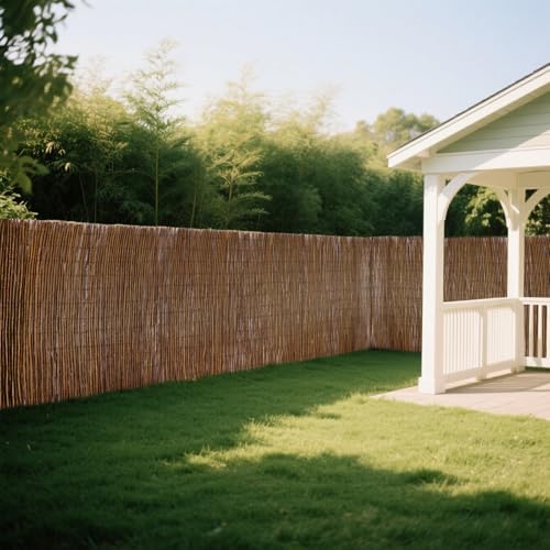 Natural Willow Fence Roll 4FT x 14FT, Eco-Friendly Garden Border Privacy Screen, Rustic Decorative Fencing for Backyard, Patio, Lawn, or Balcony - Image 4