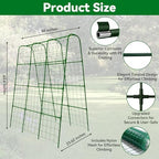 Cucumber Trellis for Raised Bed with Plastic Coated Steel Pipe-63"*50",Grn - Image 4