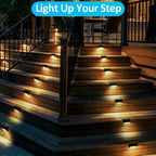 4 Pack LED Solar Power Fence Step Lights, Waterproof Outdoor Lighting, Solar Step Lights for Steps Stair Patio Yard Porch Front Door Sidewalk Deck Decor - Image 4