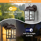 OKELI 2-Pack Dusk to Dawn Exterior Lighting Fixture, Farmhouse Outdoor Wall Lights with Ripple Glass, Aluminum Porch Light Wall Mount, Anti-Rust Outside Wall Sconce for House, Garage(Brown) - Image 5