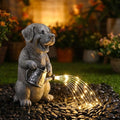 Lavezee Solar Garden Decor Dog Statues Outdoor, Dog Garden Statue 9.8‘’ for Yard Decorations Outdoor, Ideal Gifts for Mom Dad Dog Lovers Birthday Housewarming Present by Lavezee