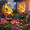 2 Pack Solar Garden Lights Waterproof, Pathway Stake Lights, Gift for Women Mom Grandma Wife Daughter, Moon Fairy Glass Globe with Angel Decor, Outdoor Decor Lights for Walkway Yard Lawn Patio Garden by YJFWAL